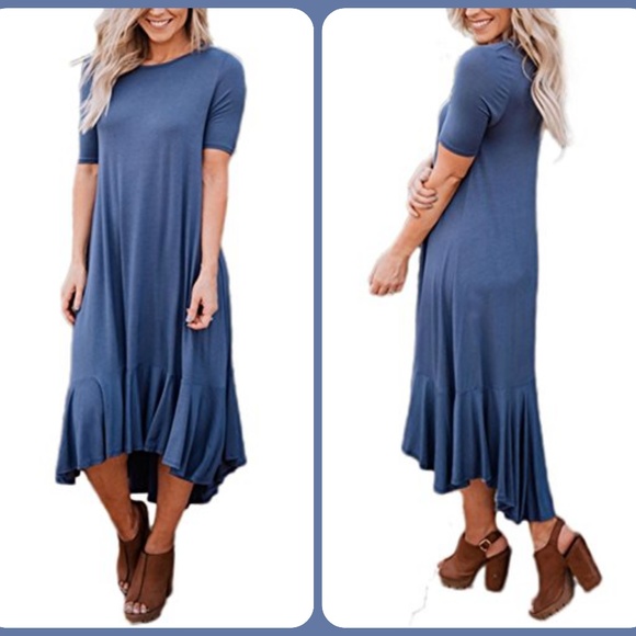 Mod Me Over Dresses & Skirts - **HP** NWT Royal Blue Boho Gypsy High Low Dress
